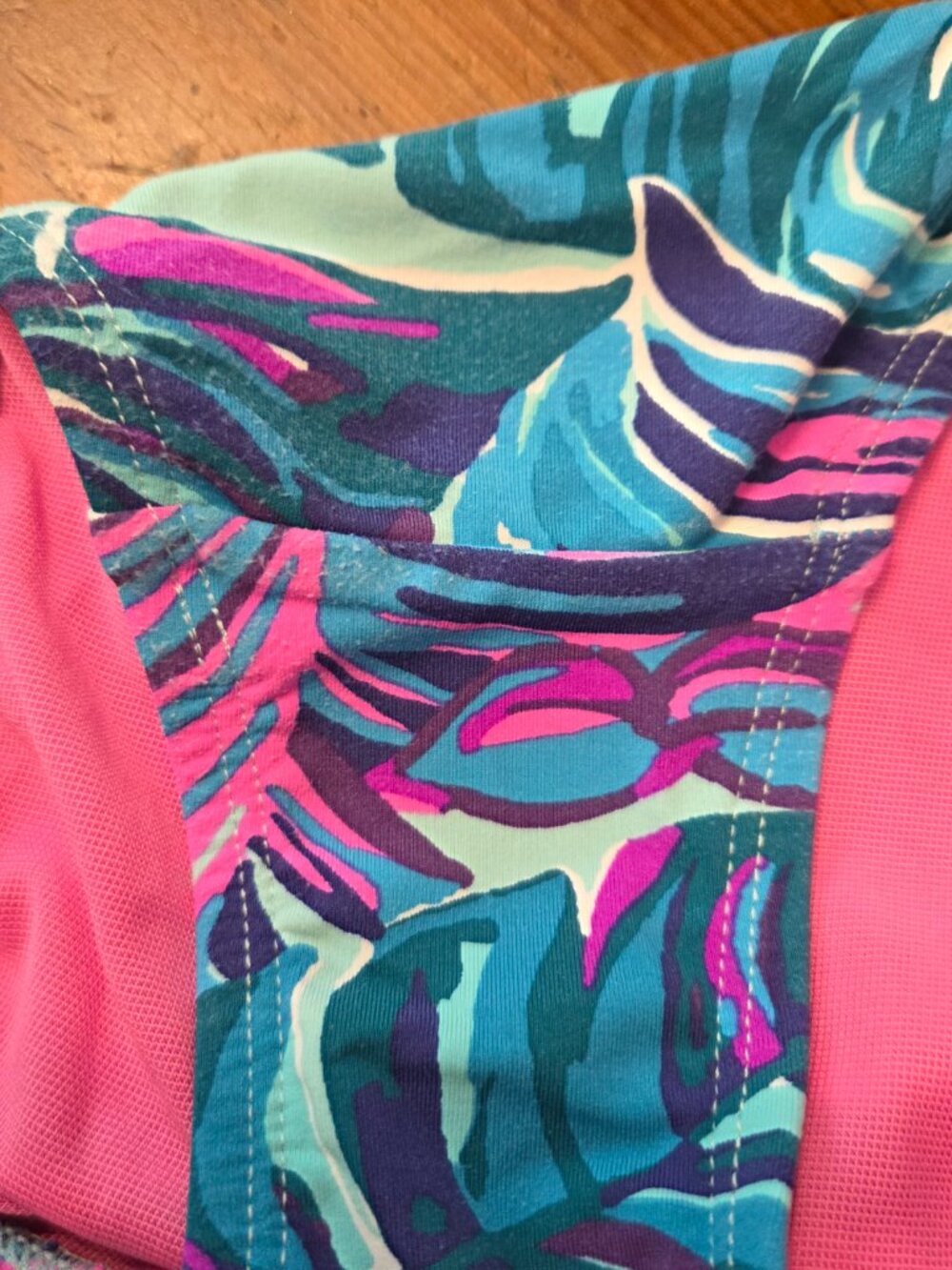 Lilly Pulitzer Emori Seasalt Blue Don’t Wanna Leaf One Piece Swimsuit Size 10 - Picture 5 of 5